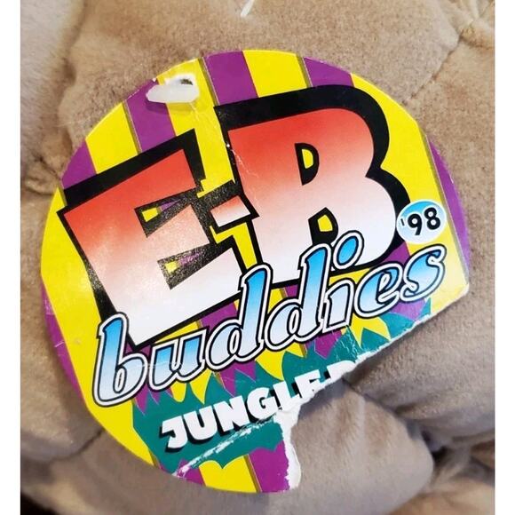 12 In Elder Beerman Tan Quilt Block House Hippo Stuffed Plush Embroidered Eyes - Picture 7 of 11